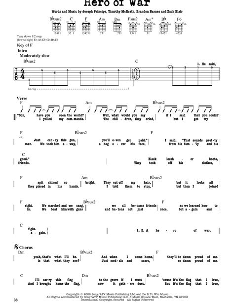 Hero Of War By Rise Against Guitar Lead Sheet Guitar Instructor