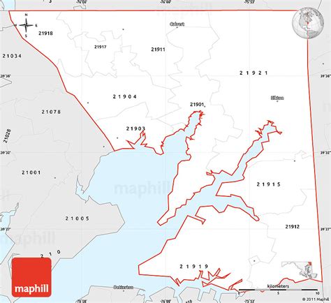 Silver Style Simple Map Of Zip Codes Starting With 219