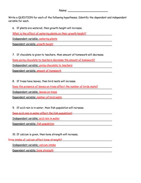 Answer Key Scientific Method In Action Worksheet Answers