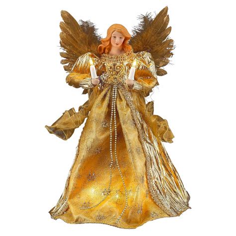 Kurt Adler 14 In Gold Angel Tree Topper With Gauge Wire