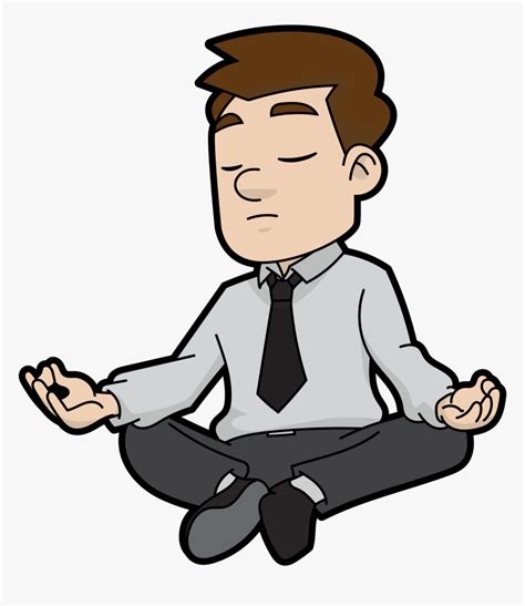 Patience Clipart Yoga Breathing Cartoon Meditating Hd Png Download