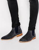 Photos of Grey Suede Chelsea Boots For Men