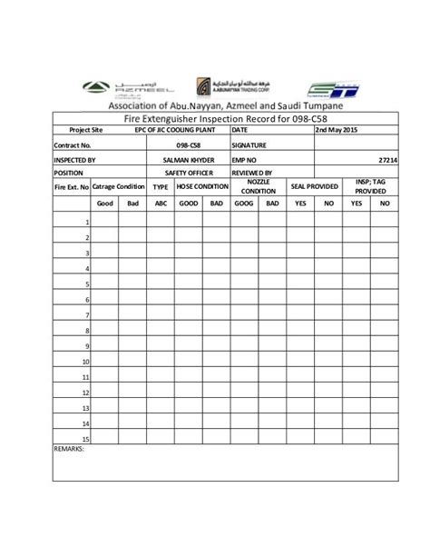 Fire extinguisher inspection form pdf. SlideShare Fire Extinguisher Monthly Checklist Report ...