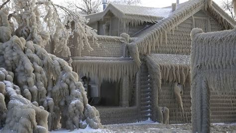 New York Homes Covered In Ice Resemble Frozen After Storm Brings