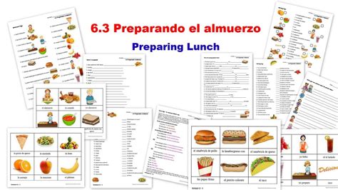 Spanish Worksheets Todo Sobre La Comida All About Food Homeschool Den