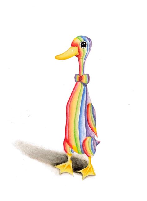 Rainbow Duck The Cute Rainbow Watercolor Painting And Art Etsy Duck