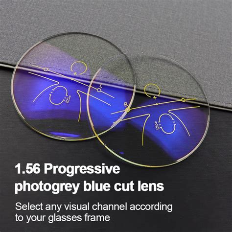 1 56 Resin Uc Hc Hmc Shmc Uv420 Blue Cut Lens Multifocal Progressive Photochromic Grey