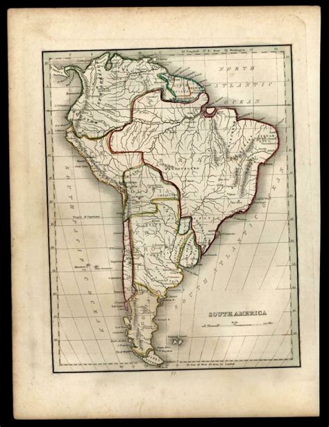 South America United Provinces Patagonia Equator 1835 Bradford Map