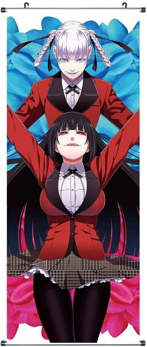An Anime Poster With Two People Dressed In Red And Black One Holding