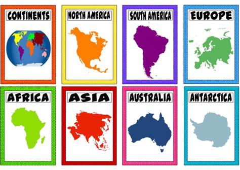 Continents And Oceans Geography Ks1 2 World Maps Earth By Uk