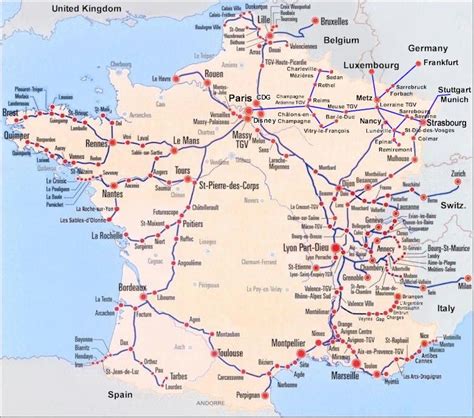 France Rail Map Tgv Train Map France Tgv Map France Rail Western