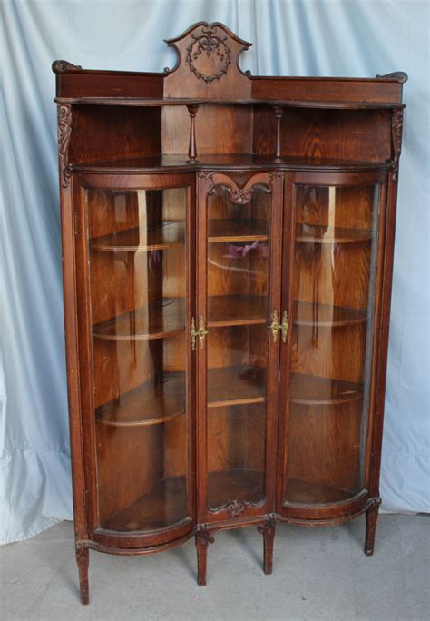 Bargain Johns Antiques Antique Oak Corner China Cabinet Curved