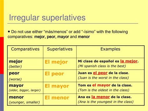 👍 Cansados Superlative Superlative Adjectives In Spanish 2019 01 12