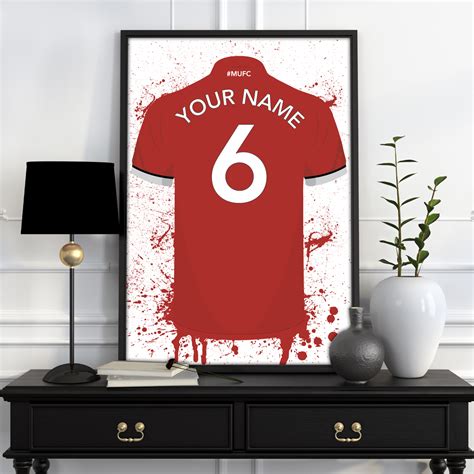 Manchester United Home Shirt Personalised Football Shirt Poster