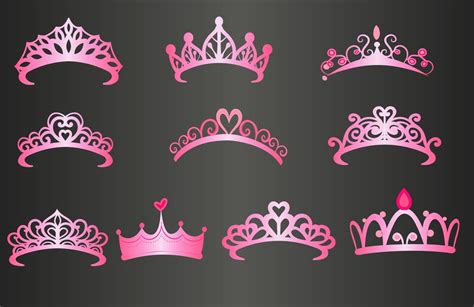 10 X Crown Svg Filetiara Svgcrown Vectorcrown Cut Princess Etsy