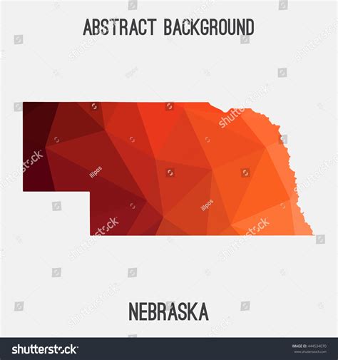 Nebraska Map In Geometric Polygonalmosaic Royalty Free Stock Vector