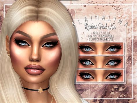 Sims 4 Cc Custom Content Makeup Dramatic Winged Eye Liner The