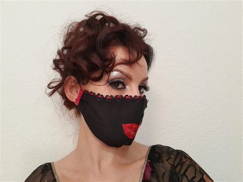 Face Mask Red Lips Sexy Red Lips Reusable Washable Face Mask Etsy