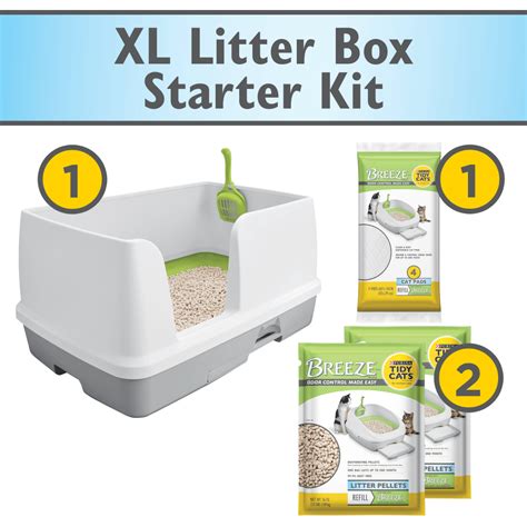 Purina Tidy Cats Breeze Cat Litter Box System Starter Kit Xl Breeze Litter System With Pads