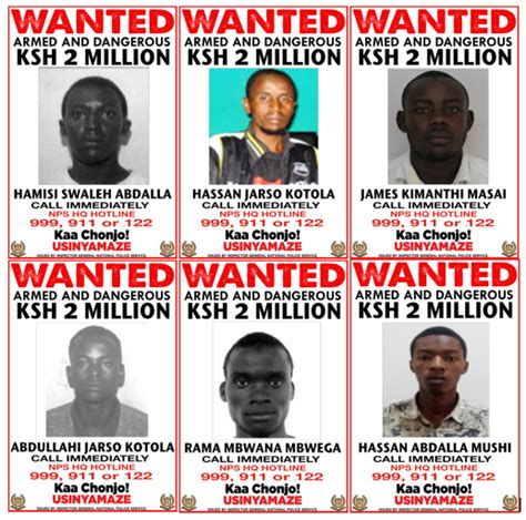 Police List Six Most Wanted Terror Suspects Linked To Recruitment In