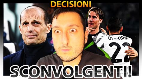 😱 clamoroso juventus allegri resta‼️ via di maria vlahovic in vendita‼️ il futuro ds youtube