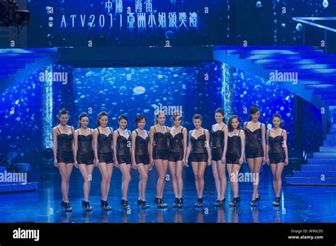 Contestants Pose During The Final Of The Miss Asia Pageant In Haikou City South Chinas