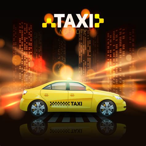 Taxi On City Background 469263 Vector Art At Vecteezy