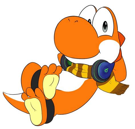 Orange Yoshi Chilling Super Mario Art Yoshi Yoshi Drawing