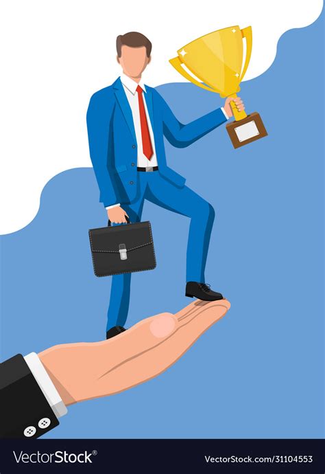 Successful Businessman On Hand Royalty Free Vector Image