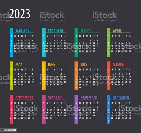 Ilustración De Calendario 2023 Ilustración Plantilla Maqueta La Semana