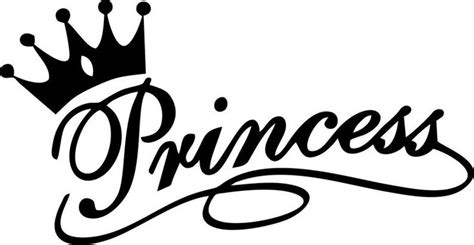 Princess Decal Sticker Princess In Script With Crown Topper Vinyl