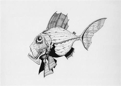 Strange Fish Illustration Drawing