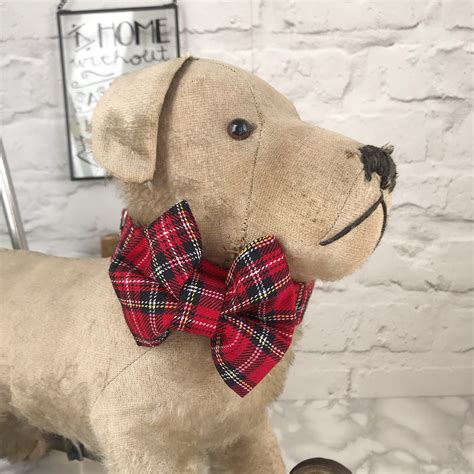 Dog Bow Tie Traditional Red Tartan Dog Bow Tie Red Tartan Etsy