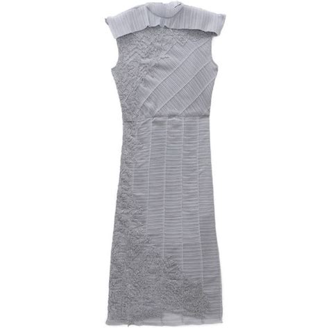 Saptodjojokartiko Slate Pleated Embroidery Dress 3900 Liked On