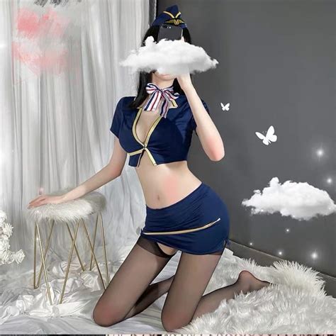 sexy flight attendant costume clothing dress halloween navy etsy