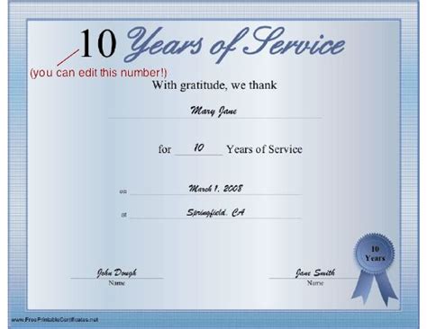 The number of years from which the employee has been working for the company should also be mentioned at the top of the certificate. A printable certificate thanking the recipient for any number of years of faithful service. The ...