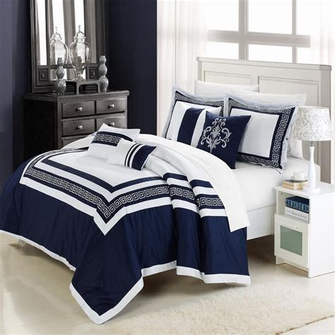 Navy Blue And White Comforter Twin Bedding Sets 2020
