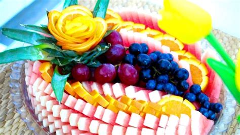 How To Make A Beautiful Delicious Fruit Center Fruit Platter Garnish