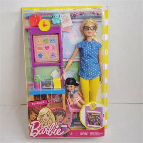 Teacher Barbie Doll Playset With Student Doll And Classroom Career