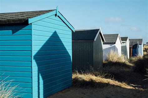 Beach Huts In The Sand Dunes At Old Hunstanton Norfolk Uk By