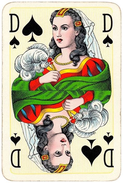 Queen Of Spades Bridge Export Classic Playing Cards By Handa Card Art