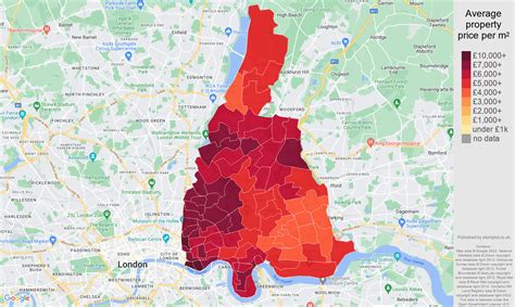 East London House Prices Per Square Metre In Maps And Graphs