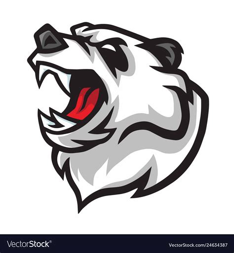 Angry Panda Roar Mascot Logo Design Royalty Free Vector