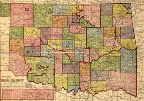 Indian And Oklahoma Territories 1894 Map Reprint