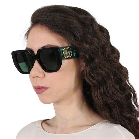 Gucci Green Geometric Ladies Sunglasses Gg0956s 001 54 889652341026