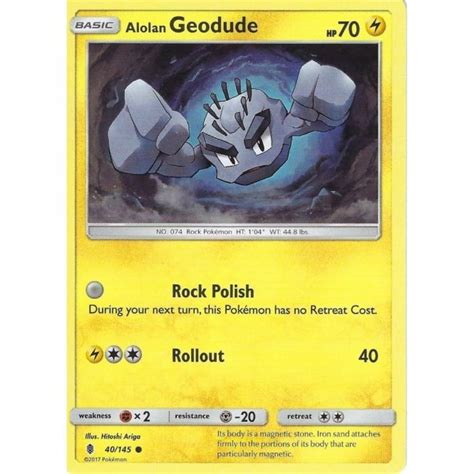 Pokemon Trading Card Game 40 145 Alolan Geodude Common SM 02
