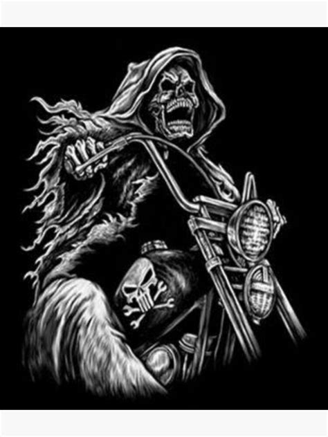Grim Reaper Riding A Motorcycle Poster For Sale By Slashrose4ever