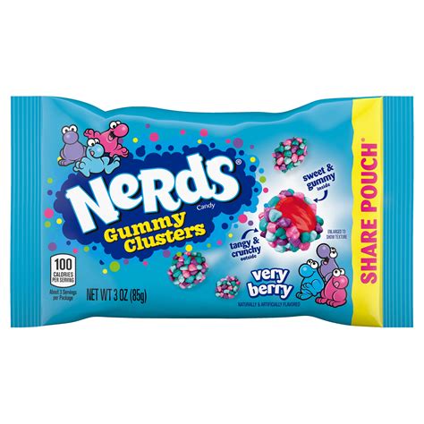 Nerds Gummy Clusters Very Berry Candy 3 Oz Bag