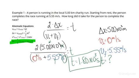 Using Kinematic Equations To Solve For An Unknown Time Interval