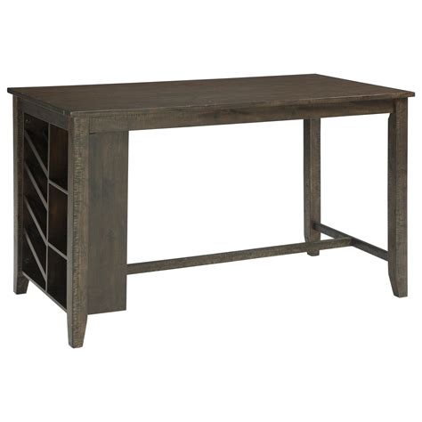 Hombazaar industrial wine rack table with glass holder and wine storage, console table with wine rack, wine bar cabinet for home kitchen dining room, brown 4.7 out of 5 stars 416 $159.99 $ 159. Signature Design by Ashley Rokane Rectangular Counter ...